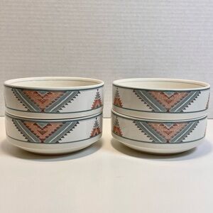 Vintage 90s Mikasa Intaglio CAC24 Santa Fe Cereal Bowls - Set of 4